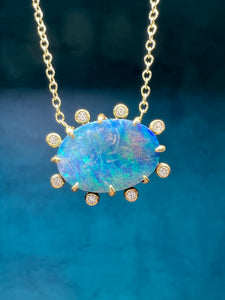 Suzy Landa Opal and Diamond Necklace