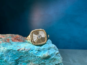 Sunburst Signet Style Ring