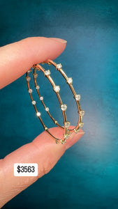 Scatter Diamond Hoops-YG