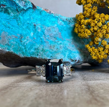 Load image into Gallery viewer, Teal Sapphire and Diamond Ring
