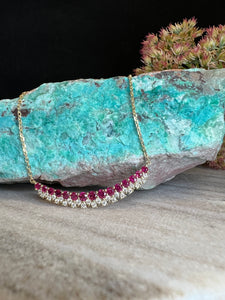 Ruby and Diamond Bar Necklace