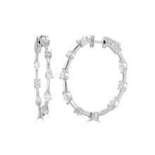 Load image into Gallery viewer, Multi Shape Diamond Hoop Earring
