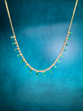 Load image into Gallery viewer, Baguette Emerald and Diamond Necklace
