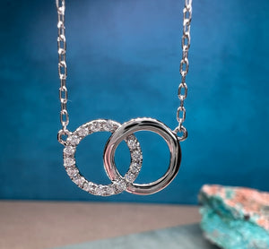 Double Circle Diamond Necklace