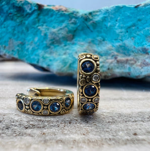 Alex Sepkus Oval Earrings with Sapphires