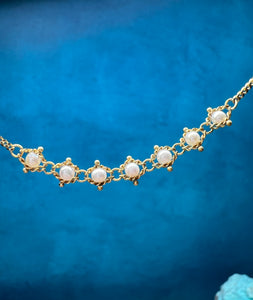 Amali Petite Textile Necklace-Pearls