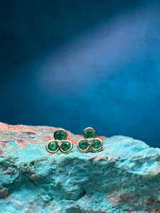 Triple Emerald Earrings