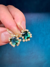Load image into Gallery viewer, Suzy Landa Cushion Green Tourmaline Earrings
