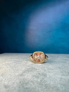 Sunburst Signet Style Ring