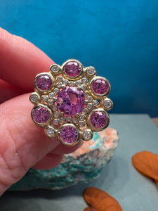 Suzy Landa Starburst Pink Sapphire Ring