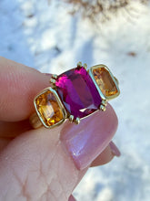 Load image into Gallery viewer, Lauren K Pink Tourmaline and Garnet Trio Ring
