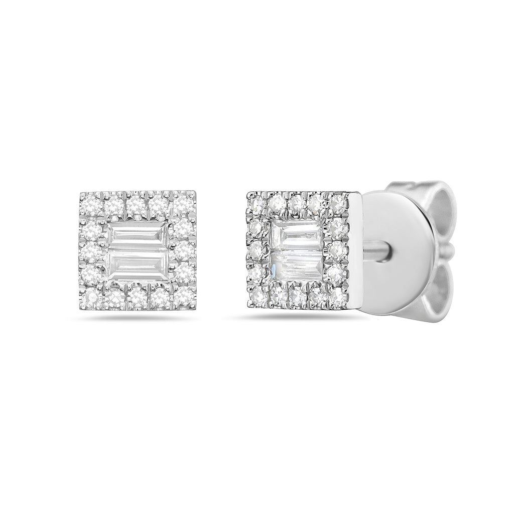 Modern Diamond Square Earrings