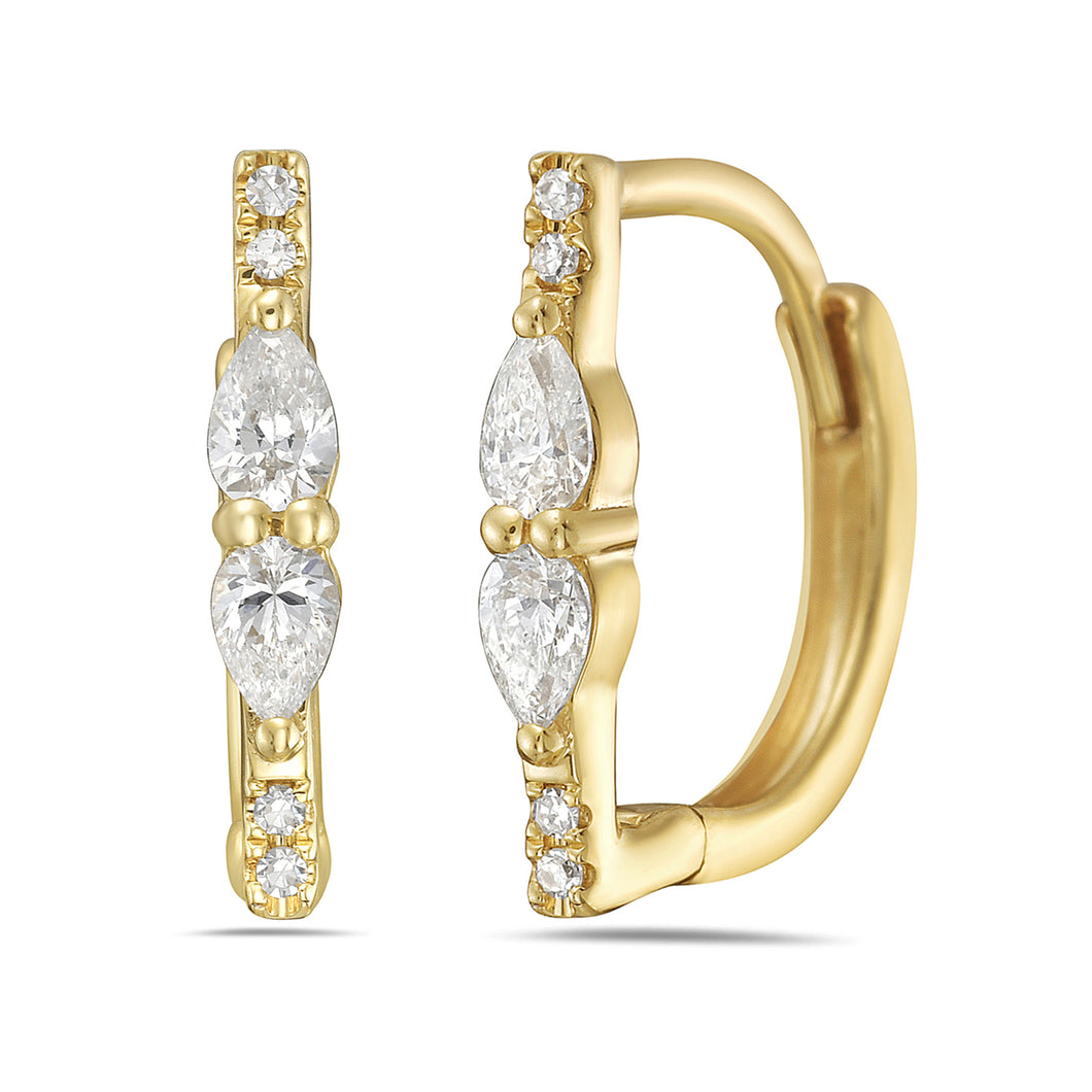 Small Huggie Diamond Hoop Earrings