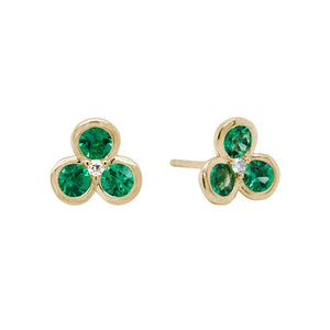 Triple Emerald Earrings