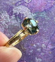 Load image into Gallery viewer, Teal Blue Sapphire Ring- 3.19
