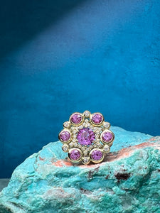 Suzy Landa Starburst Pink Sapphire Ring