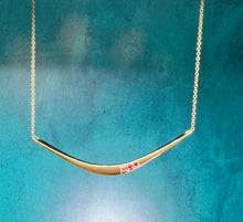 Load image into Gallery viewer, Jen Leddy Pink Sapphire Bar Necklace
