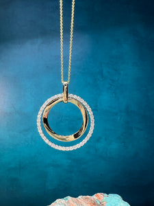 Double Circle Diamond Pendant