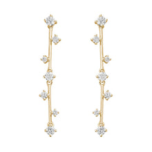 Load image into Gallery viewer, Scattered Diamond Dangle Earrings
