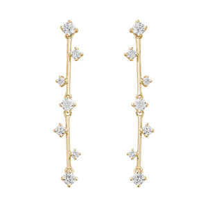 Scattered Diamond Dangle Earrings