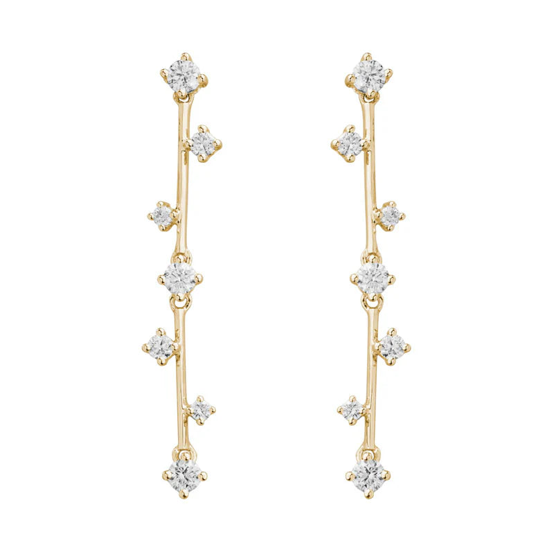 Scattered Diamond Dangle Earrings