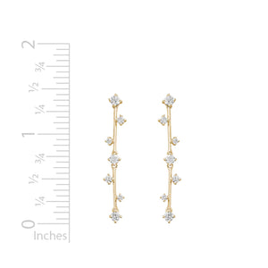 Scattered Diamond Dangle Earrings