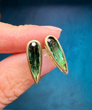 Load image into Gallery viewer, Green Tourmaline Stud Earrings
