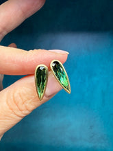 Load image into Gallery viewer, Green Tourmaline Stud Earrings
