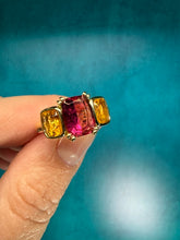 Load image into Gallery viewer, Lauren K Pink Tourmaline and Garnet Trio Ring
