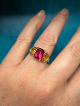 Load image into Gallery viewer, Lauren K Pink Tourmaline and Garnet Trio Ring
