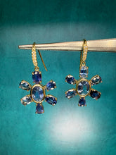 Load image into Gallery viewer, Lauren K One of a Kind Sapphire Flower Earrings
