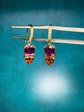Load image into Gallery viewer, Lauren K Two Stone Earrings-Pink/Mandarin
