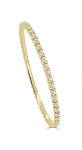 Flexible Diamond Bangle Geometric Design-1.00