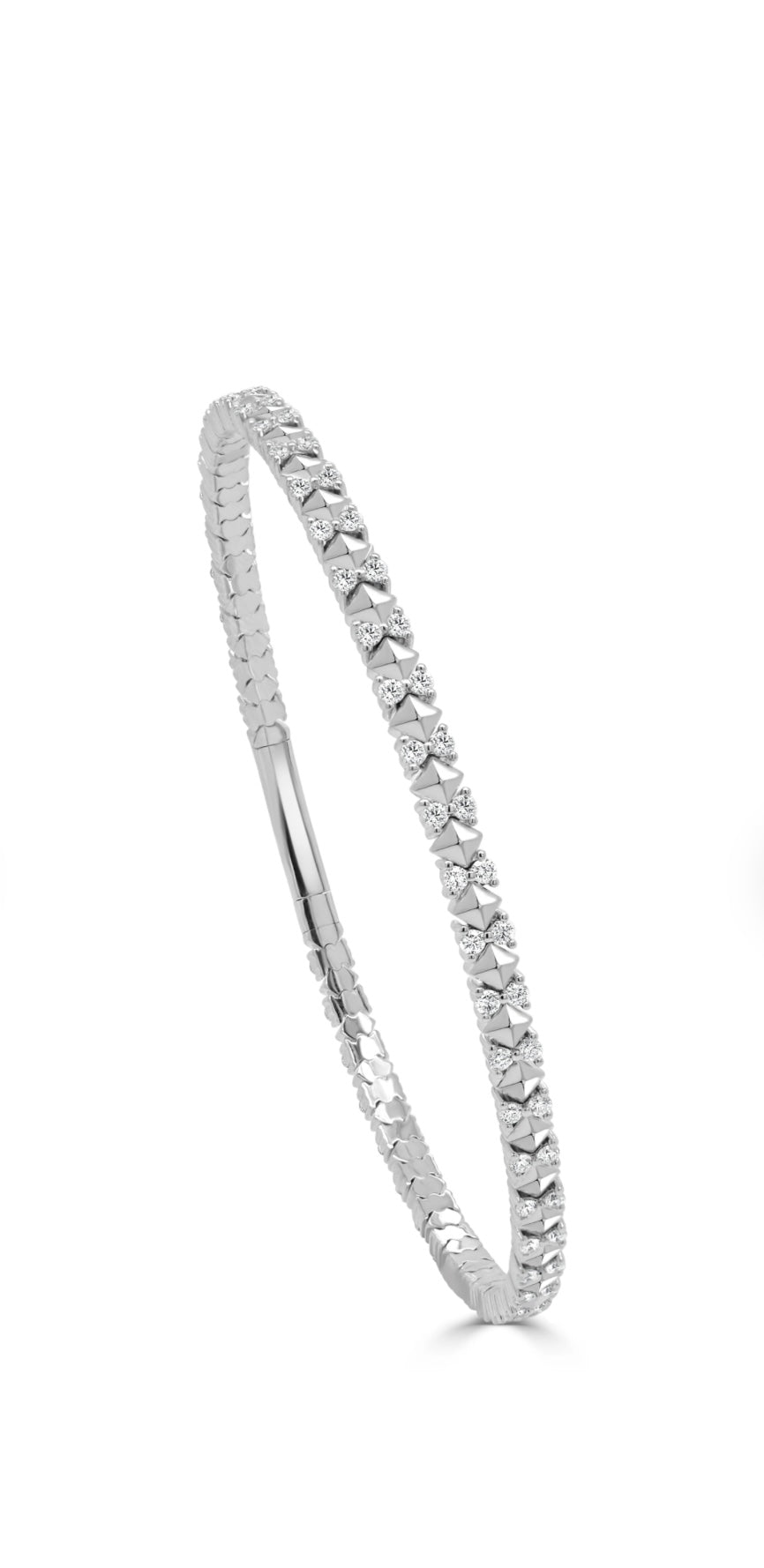 Flexible Diamond Bracelet with Geometric Design-1.0WG