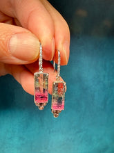 Load image into Gallery viewer, Just Jules Watermelon Tourmaline Dangle Earring-WG

