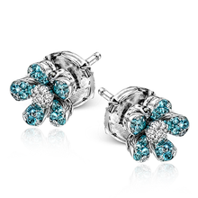 Load image into Gallery viewer, Simon G Flower Paraiba Tourmaline Earrings LE4435
