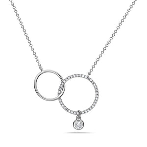 Double Circle Diamond Necklace