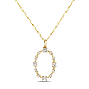 Open Oval Diamond Pendant