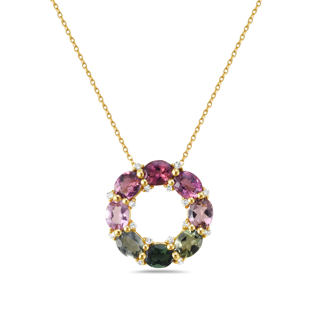 Tourmaline Circle Pendant