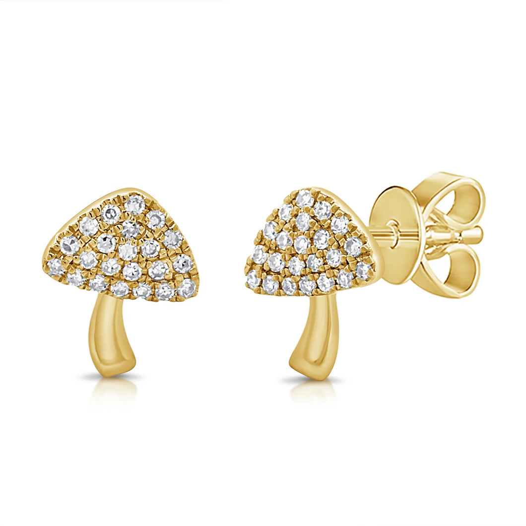 Diamond Mushroom Earrings
