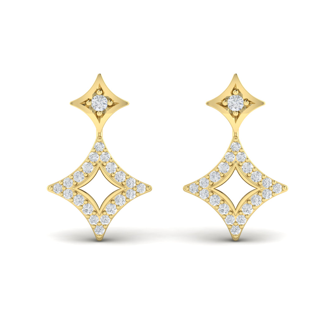 Estrella Star Diamond Dangle Earrings