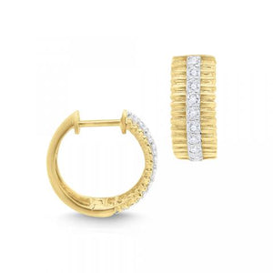 Fluted Huggie Hoop Earrings