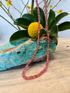 Lauren K Pink and Orange Sapphire Necklace