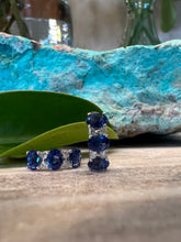 Load image into Gallery viewer, Sapphire and Diamond Huggie Earrings
