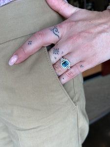 Simon G Aquamarine and Diamond Ring
