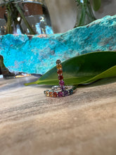 Load image into Gallery viewer, Rainbow Sapphire Huggie Earrings
