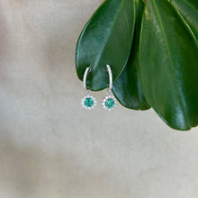 Load image into Gallery viewer, SOLD Dangle Emerald and Diamond Earrings
