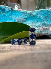 Load image into Gallery viewer, Sapphire and Diamond Huggie Earrings
