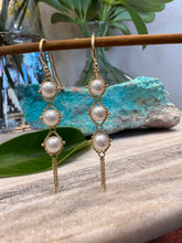 Load image into Gallery viewer, Amali Three Pearl Earrings

