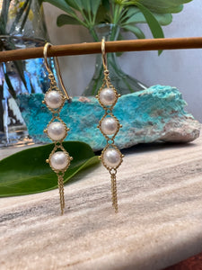 Amali Three Pearl Earrings